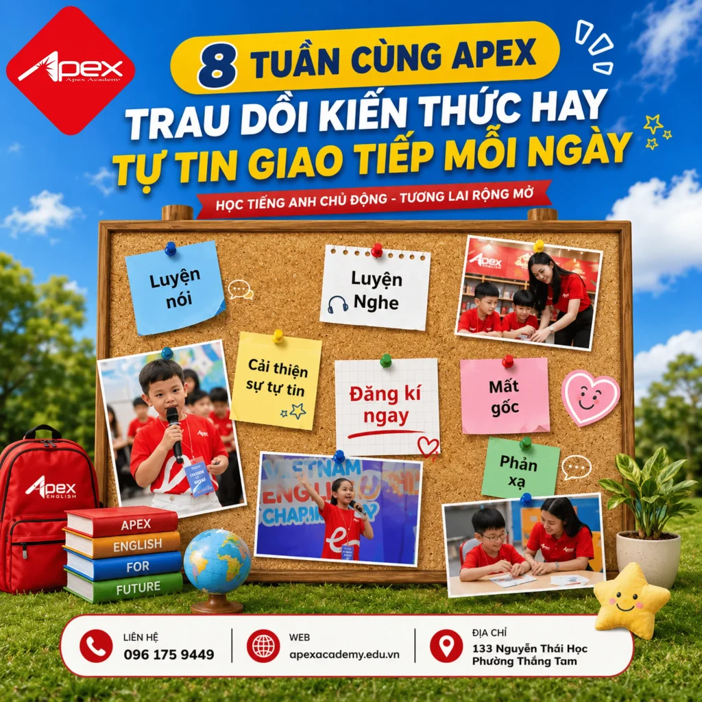 Học hè tiếng Anh 8 tuần cùng Apex con có gì?